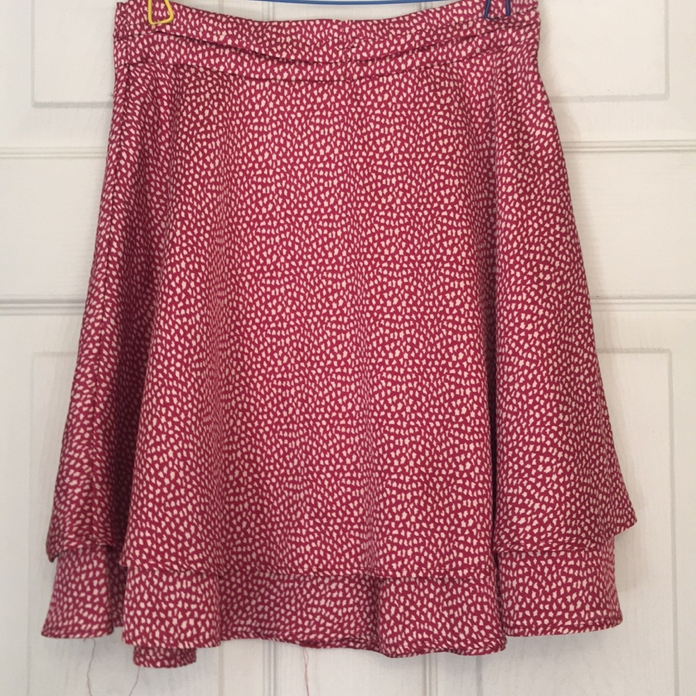 Faux Silk Layered Skirt
